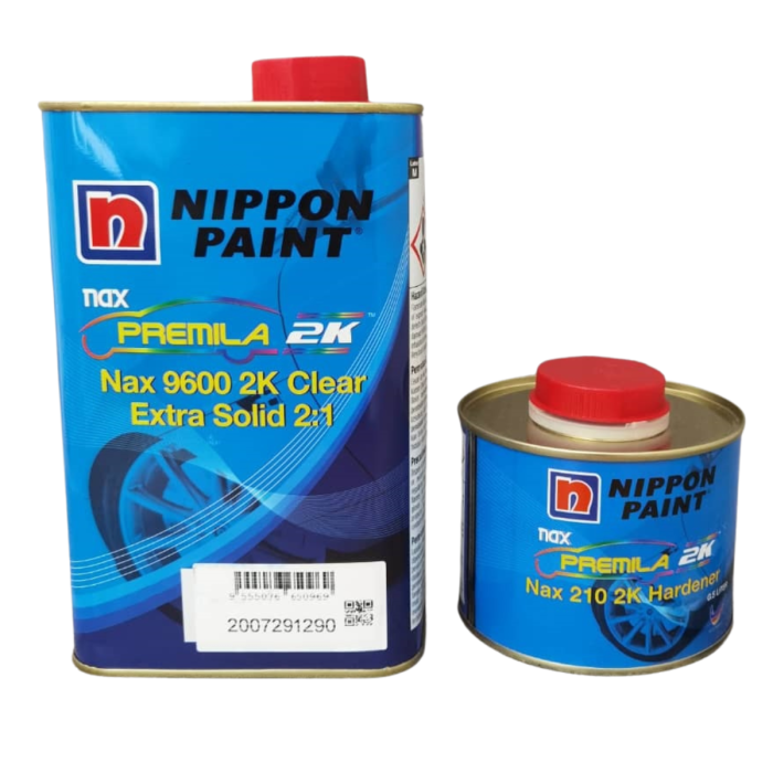 Nippon Nax Premila 9600 21 Top Coat Clear 1Ltr C/W 210 2K Hardener 0.5Ltr